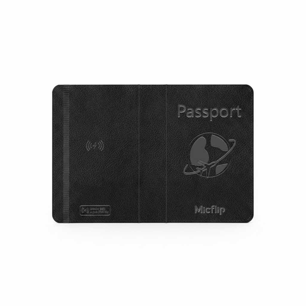 Micflip Passport Holder White Background